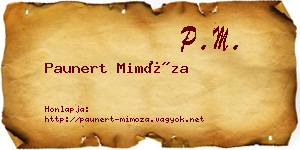 Paunert Mimóza névjegykártya